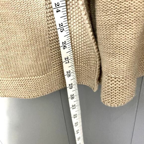 J. McLaughlin Tan Chunky 100% Merino Wool Open Front Cozy Classic Cardigan S - Picture 4 of 7